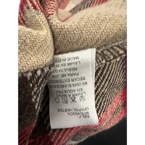 ETWO Plaid Waterfall Open Front Wool Polyester Vest New Size L - Picture 9 of 9